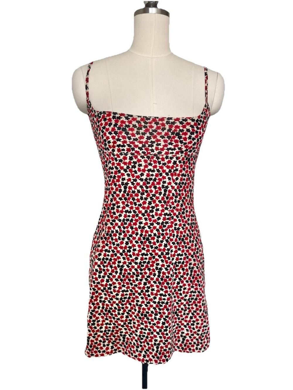 Triton Mini Dress Red Black Sz Small Y2k